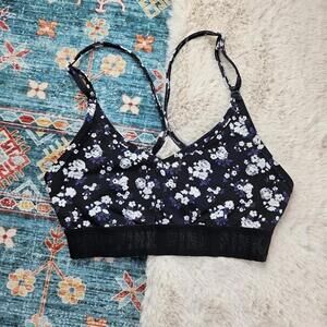 Victoria’s Secret PINK Black Floral Light Bralette Bra XS